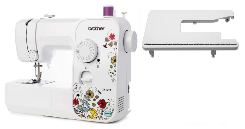 Brother JX17FE (Fantasy Edition) Macchina per Cucire con 17 Punti di Cucitura, per Principianti, Cucitrice Automatica - Offerta con Tavolo prolunga